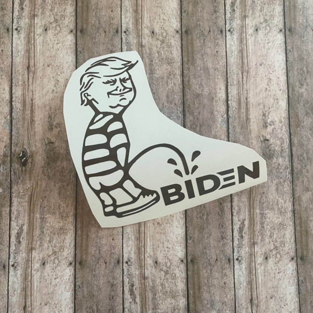 Trump Pee On Biden Vinyl Decal